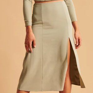 High-Slit Flirty Midi Skirt